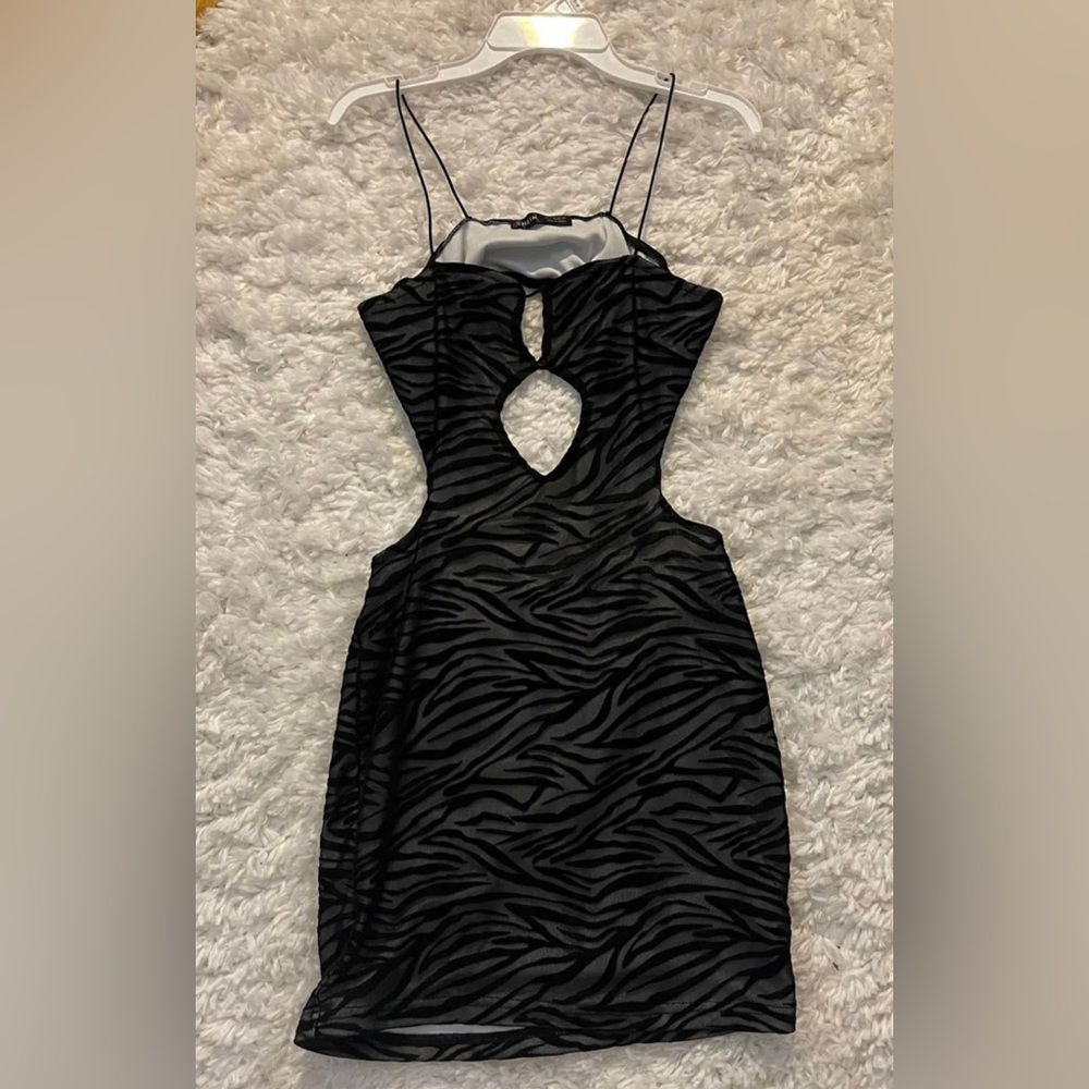Zebra cut out dress